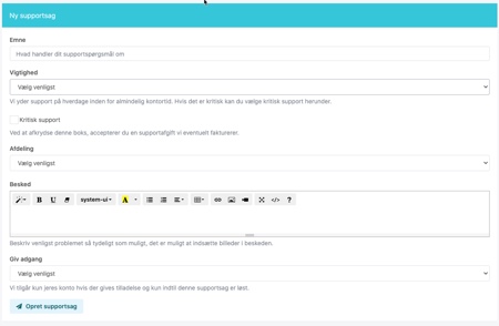 CrewPlan supportformular
